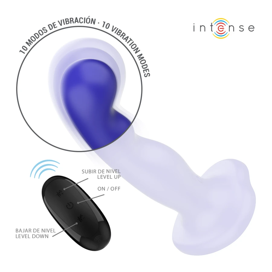 INTENSE - VIBRATORE SHORTY CON VENTOSA TELECOMANDO BLU